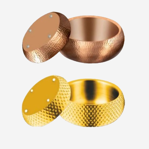 DOPPIO BOWL WITH INSIDE & OUTSIDE LECKER COLOR & HAMMERING--