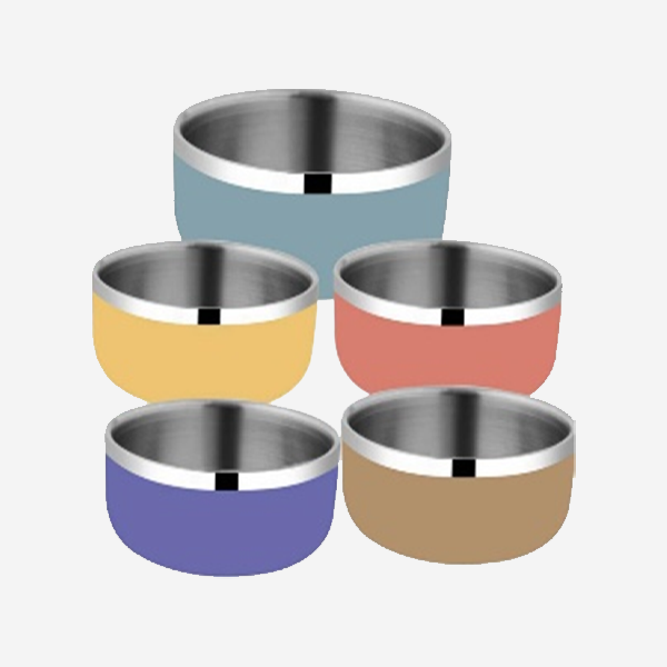 NESTO BOWL WITH OUTSIDE COLOR & SILVER TOUCH