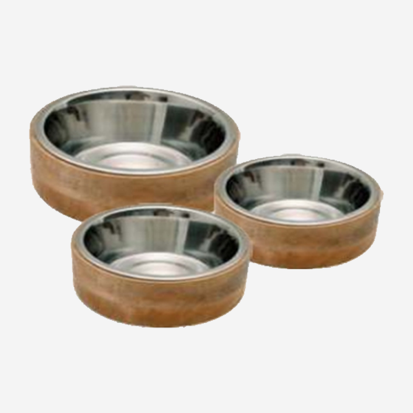 PLUMB BOWL WITH OUTSIDE & INSIDE COLOR AND WITH WOODEN BASE